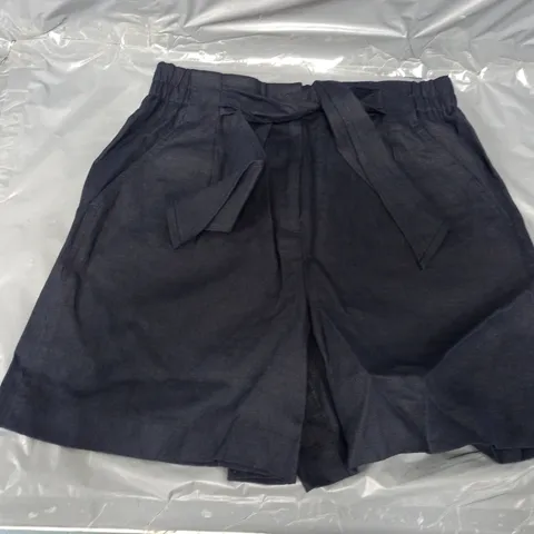 BODEN TIE WAIST LINEN SHORTS IN NAVY - UK 8