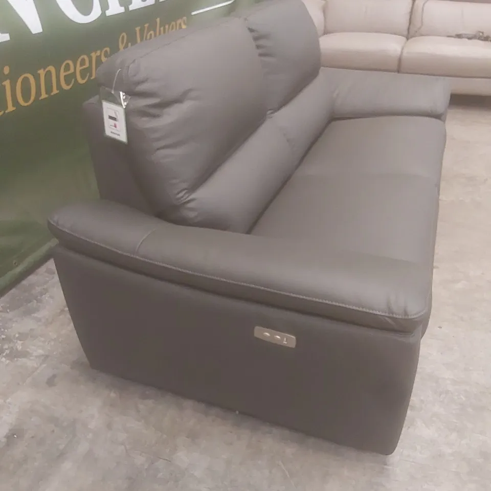 DESIGNER PAVILLION LEATHER 3 SEATER POWER RECLINER SOFA