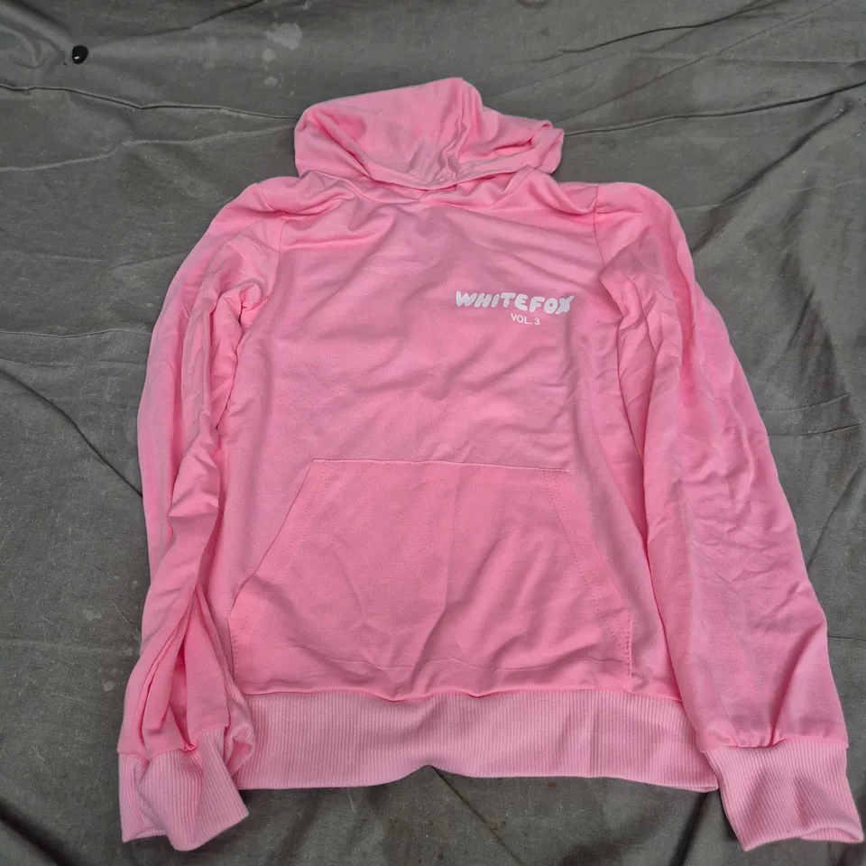 White Fox Pink Hoodie with Logo – Vol.3