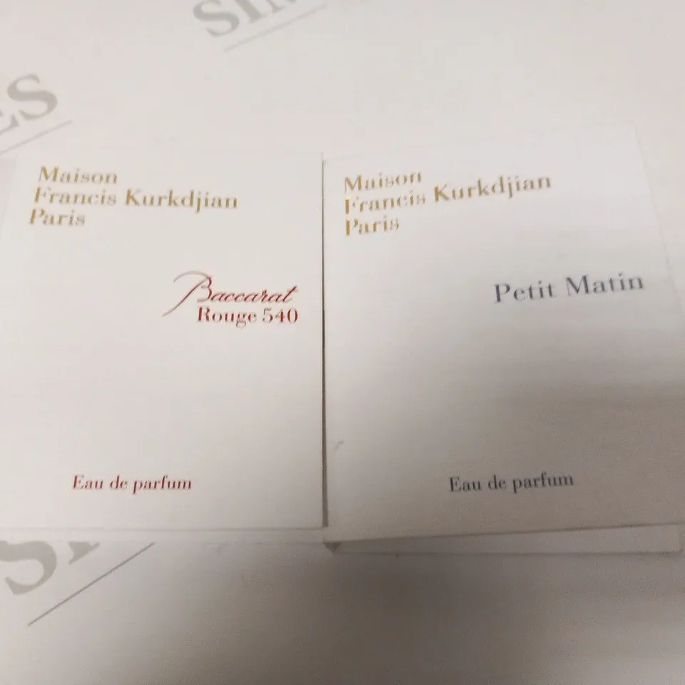 17 ASSORTED MAISON FRANCIS KURKDJIAN PARIS EAU DE PARFUM 2ML TESTERS TO INCLUDE; BACCARAT ROUGE 540 AND PETIT MATIN