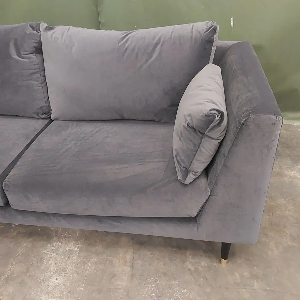 DANETTI ELSIE 3 SEATER SOFA VELVET SOFA - DARK GREY VELVET