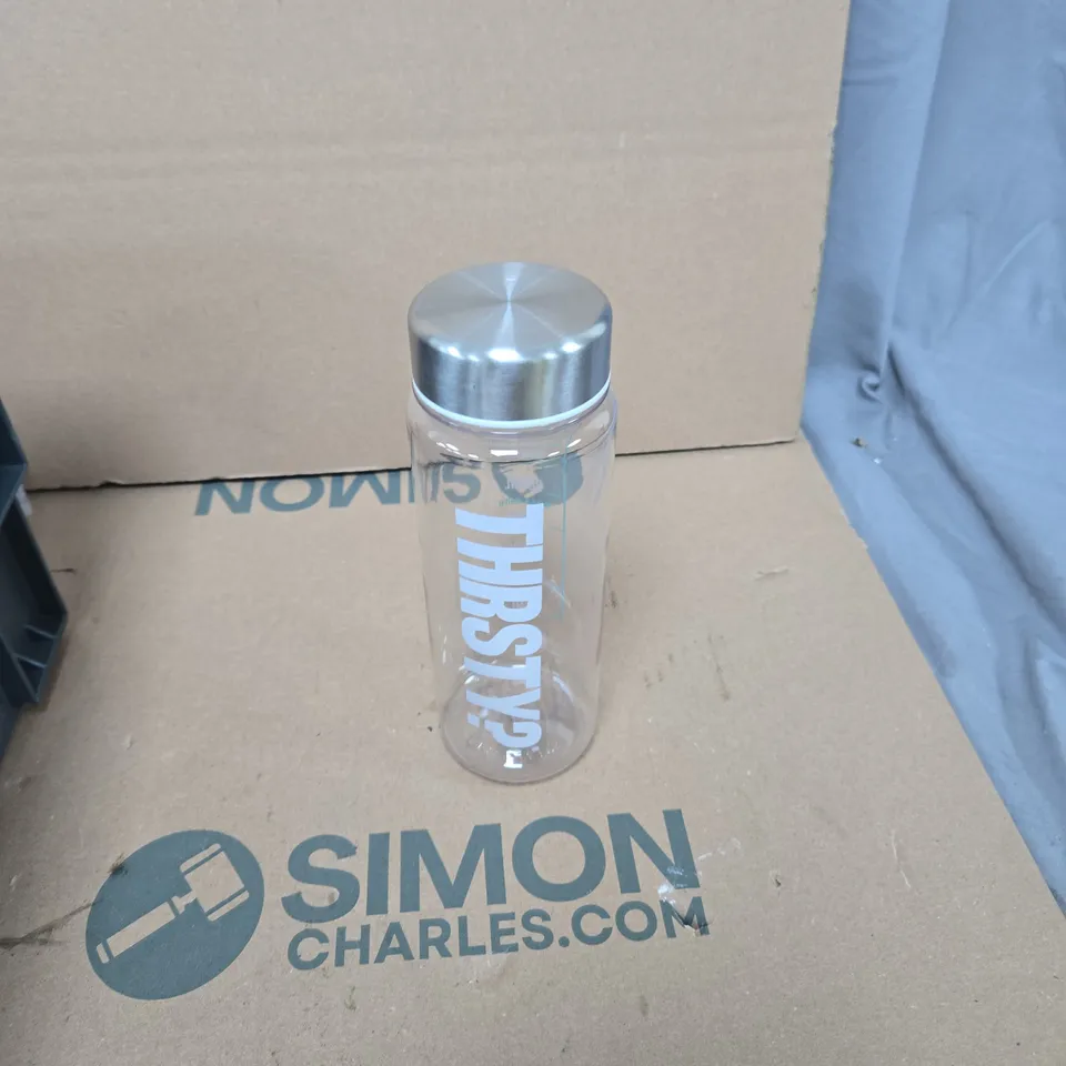 TOTE OF APPROXIMATELY 20 ASSORTED ITEMS TO INCLUDE: THIRSTY? BOTTLE 