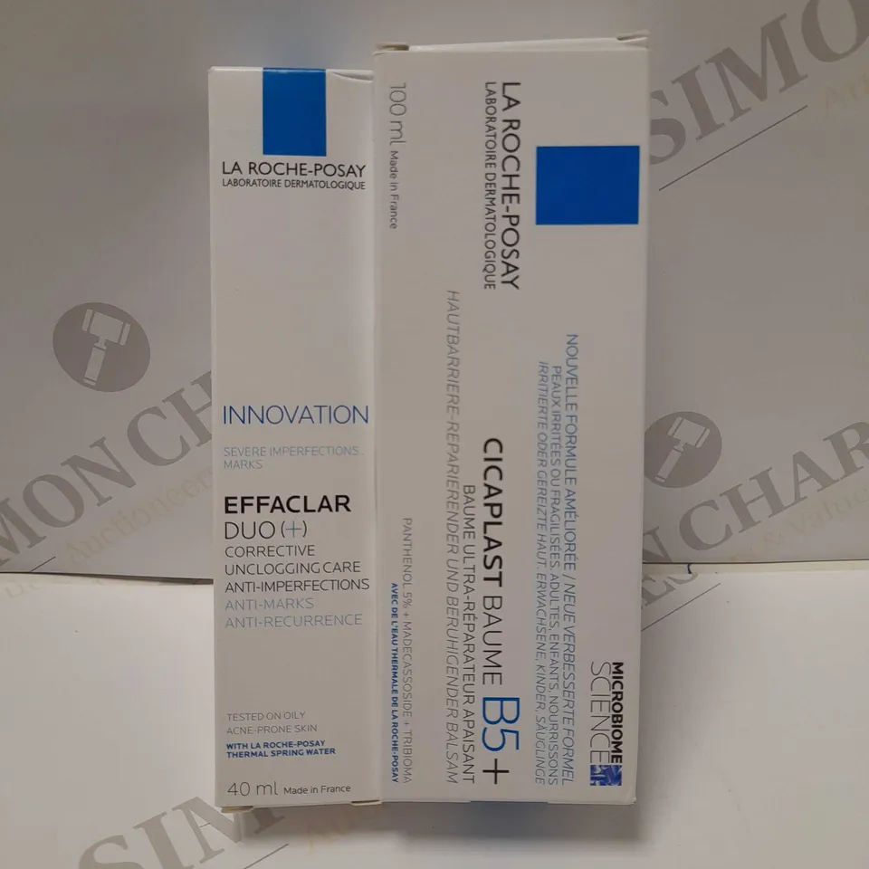 LOT OF 2 LA ROCHE-POSAY PRODUCTS TO INCLUDE EFFACLAR DUO+ ANTI IMPERFECTIONS/CORRECTIVE 40ML & LA ROCHE-POSAY CICAPLAST BAUME B5+ REPAIRING BALM 40ML