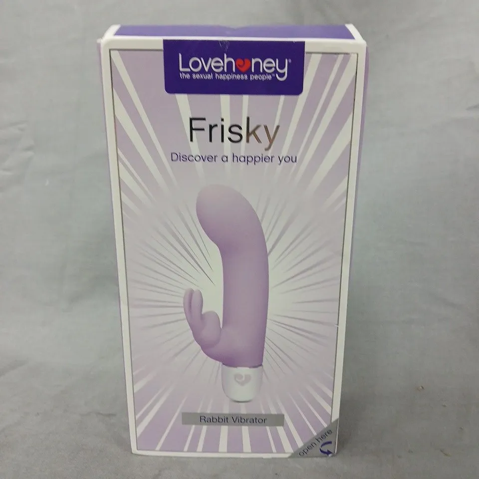 LOVEHONEY FRISKY RABBIT VIBRATOR – PURPLE, BOXED