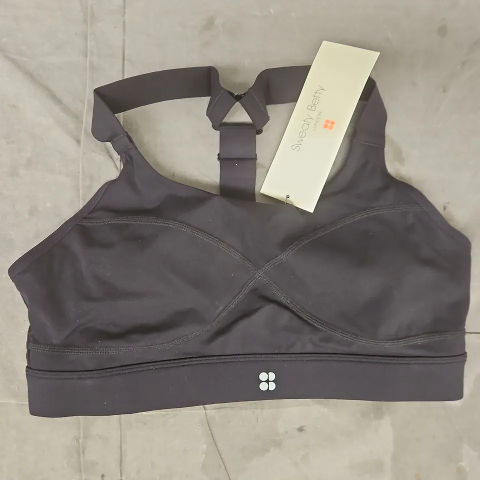 SWEATY BETTY POWER MEDIUM SUPPORT SPORTS BRA IN BLACK SIZE SMALL