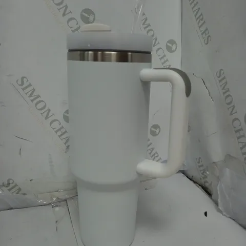 UNBRANDED INSULATED METAL TRAVEL TUMBLER IN WHITE