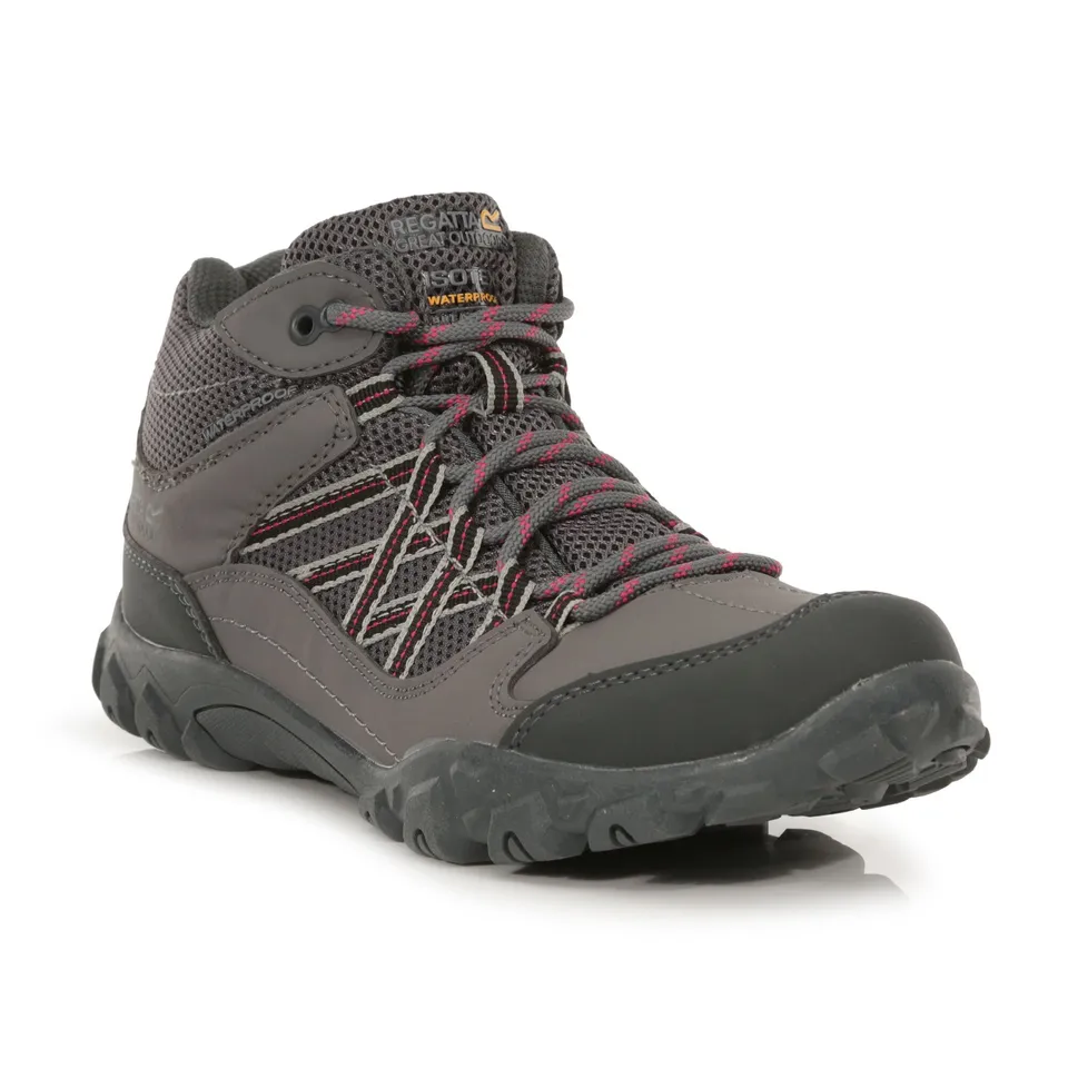 BRAND NEW REGATTA WOMEN'S EDGEPOINT WATERPROOF MID WALKING BOOTS IN GRANITE/DUCHESS SIZE UK 4
