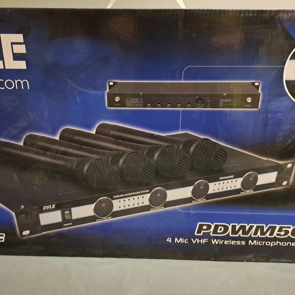 BOXED PYLE VHF PDWM5000 3 MIC VHF WIRELESS MICRPHONE SYSTEM 