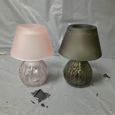 APPROXIMATELY 8 GEORGE HOME GLASS TEALIGHT HOLDERS - PINK AND BLACK