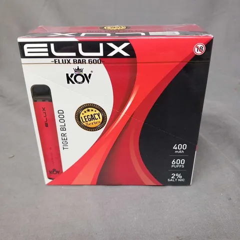 SIX BRAND NEW BOXED AND SEALED ELUX BAR 600 TIGER BLOOD