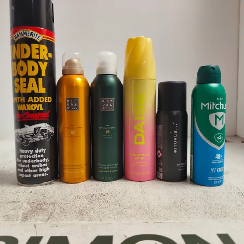 APPROXIMATELY 10 ASSORTED AEROSOLS TO INCLUDE LYNX , DAISE AND RITUALS
