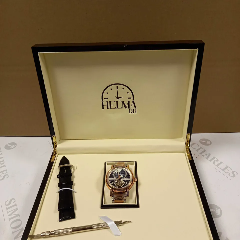 HELMA DH AUTOMATIC TOURBILLON MOVEMENT WORLD VIEW MEN'S WATCH RRP £750
