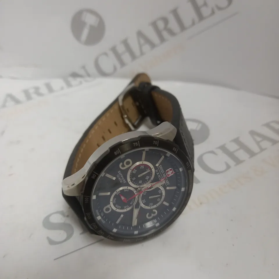 HANOWA GENTS SWISS MILITARY CHAMP LEATHER STRAP WATCH	
