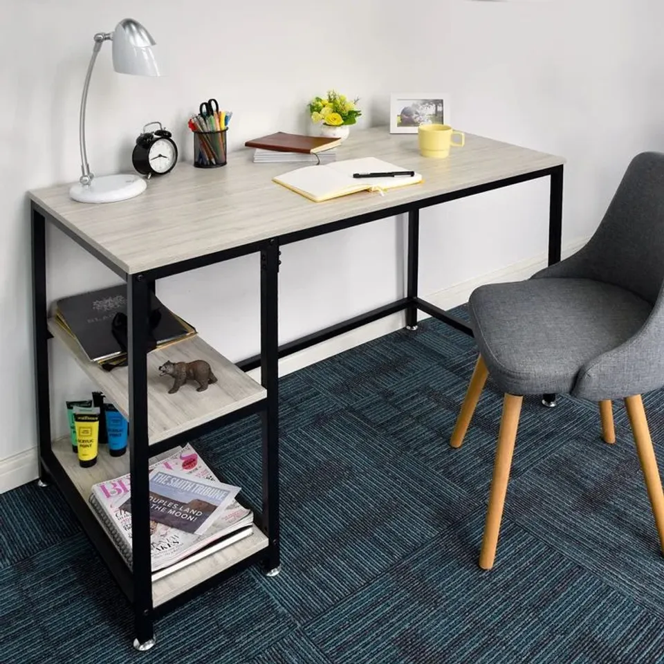 BOXED CARLEY WRITING DESK WITH SHELVES