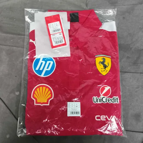 BAGGED SCUDERIA FERRARI WOMENS TEAM POLO IN DARK CHERRY - SMALL