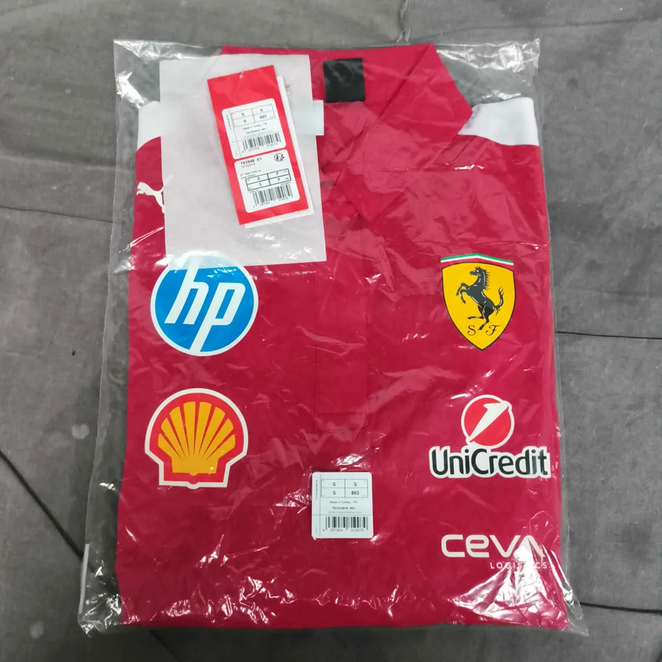 BAGGED SCUDERIA FERRARI WOMENS TEAM POLO IN DARK CHERRY - SMALL