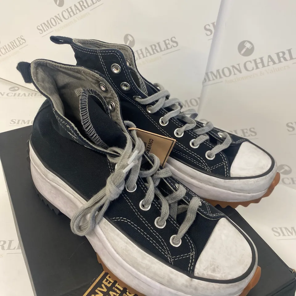 BOXED PAIR OF CONVERSE RUN STAR HIKE BLACK SMOKE SHOES LIMITED EDITION SIZE 8