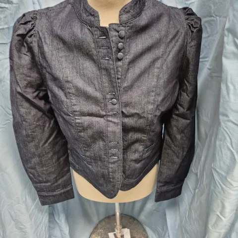 MINT VELVET DENIM POET'S JACKET – NAVY, SIZE S