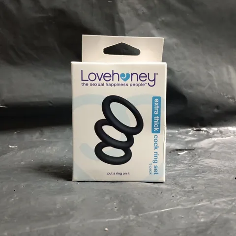 BOXED LOVEHONEY EXTRA THICK COCK RING SET - 3 PACK