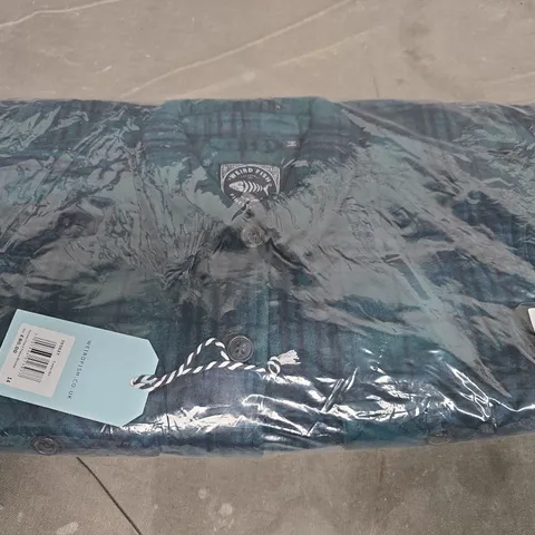 WEIRD FISH AUTUMN CHECK FLEECE SHACKET – TEAL/CHECK, WITH TAGS