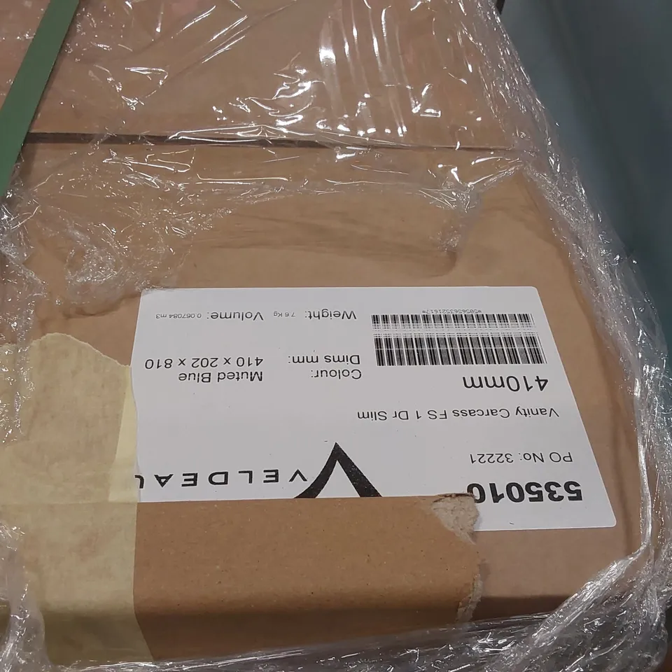 PALLET CONTAINING A LARGE QUANTITY OF ASSORTED BATHROOM FURNITURE PARTS INCLUDING: VELDEAU VANITY CARCASSES ECT