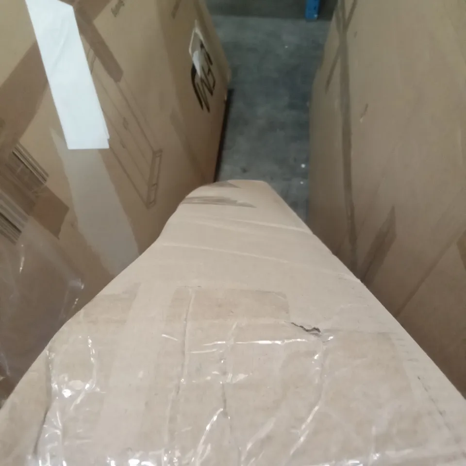 BOXED 140CM CABINET - WHITE MARBLE/GOLD