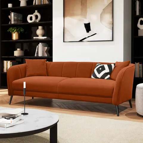 BOXED LOREN 3-SEATER SOFA IN BURNT ORANGE