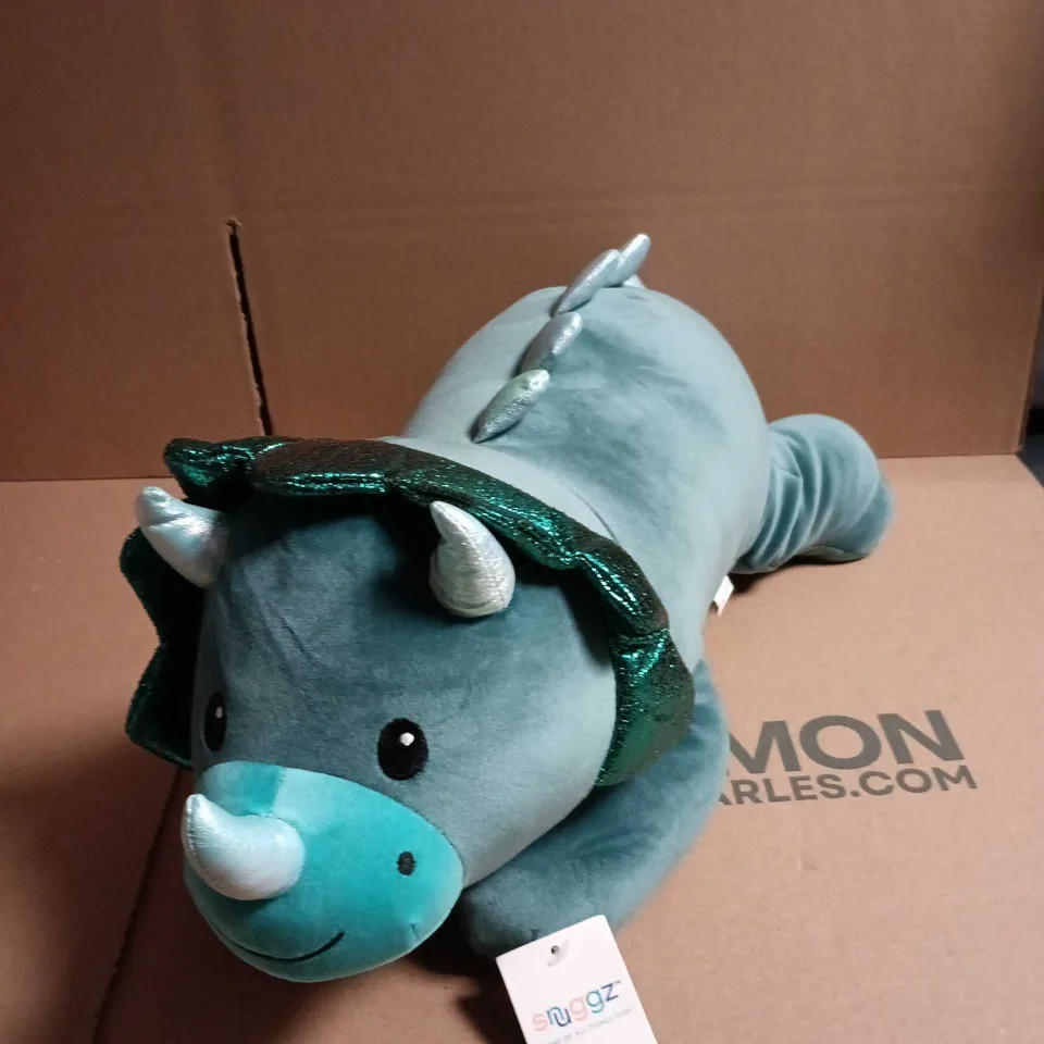 SNUGGZ DINO WEIGHTED TEAL PLUSH TOY 