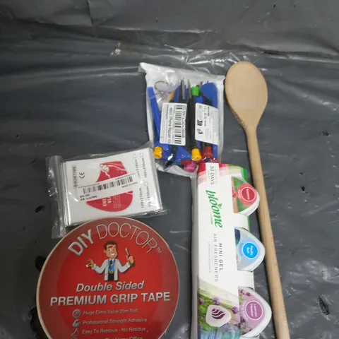 APPROXIMATELY 20 ASSORTED HOUSEHOLD ITEMS TOO INCLUDE BB BULLETS , GRIP TAPE , ETC
