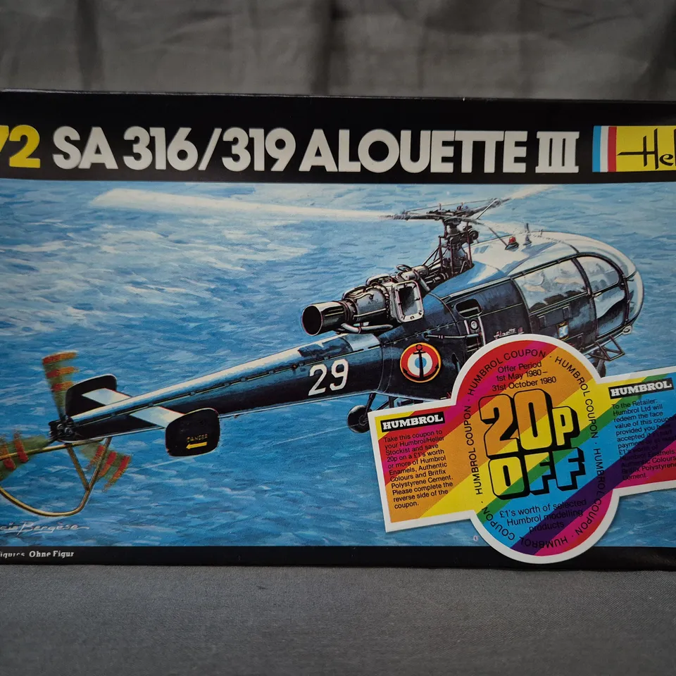 HELLER 1/72 SCALE SA 316/319 ALOUETTE III MODEL