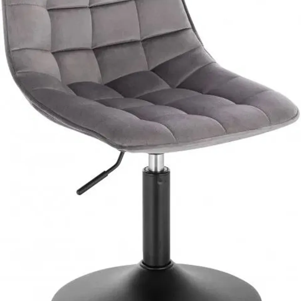 BOXED WOLTU DARK GREY UPHOLSTERED VELVET BAR STOOL