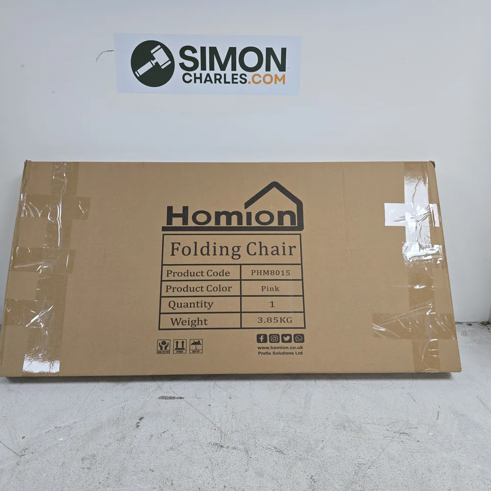 HOLMION FOLDING CHAIR PINK BOXED PHM8015