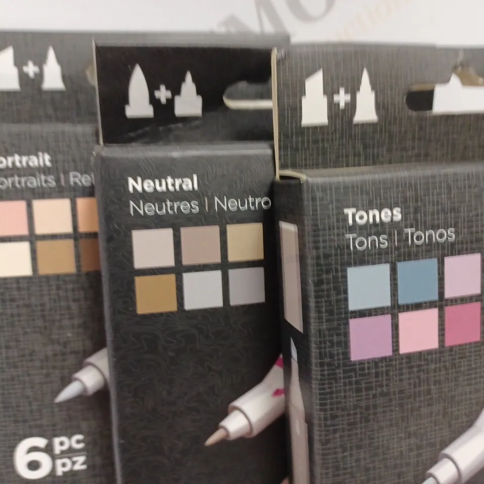 LOT OF 3 6-PACKS OF SPECTRUM NOIR MARKERS INCLUDES GRAPHIC AND ILLUSTRATOR STYLES 