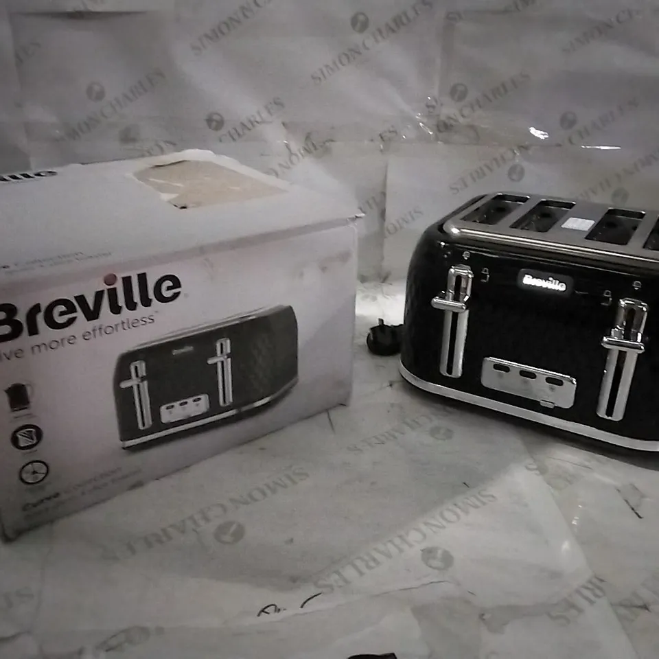 BOXED BREVILLE BLACK GLOSS 4 SLICE TOASTER 