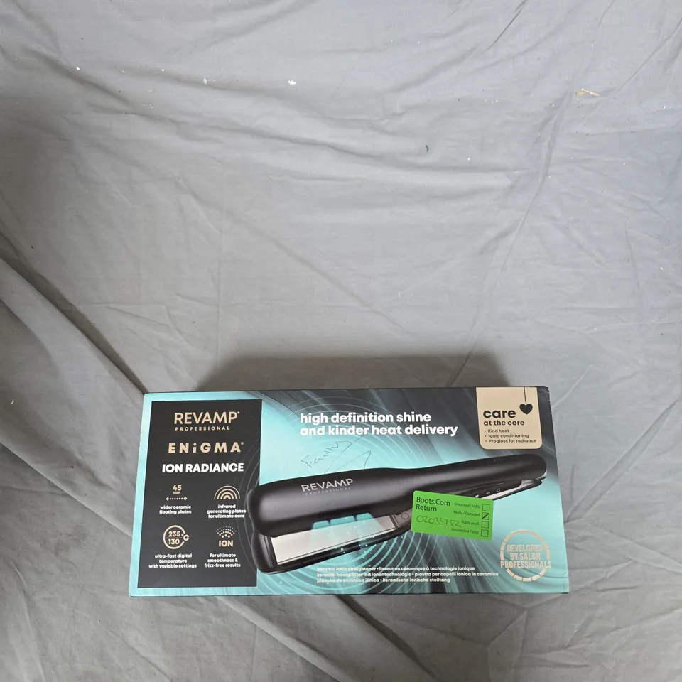 REVAMP ENIGMA ION RADIANCE HAIR STRAIGHTENER – BOXED