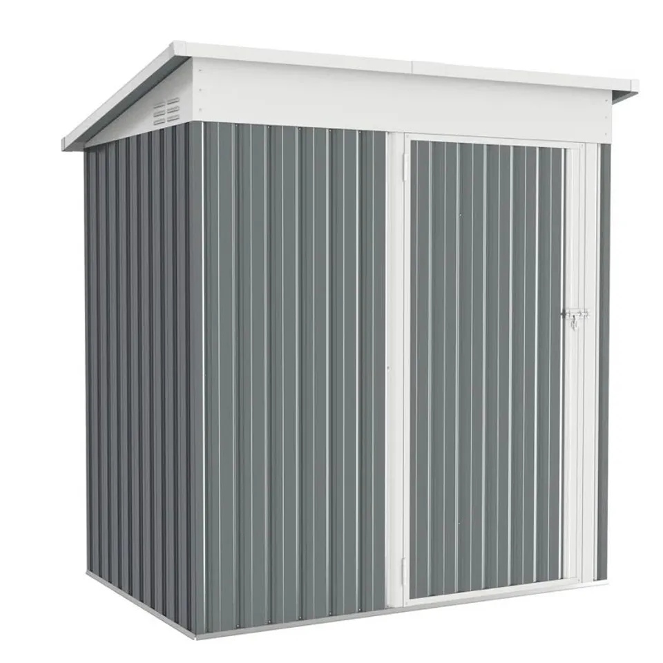 BOXED 5FT W × 3FT D METAL LEAN-TO GARDEN SHED