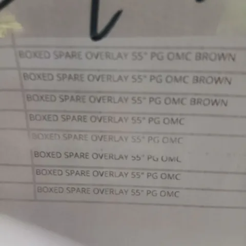 APPROXIMATELY 8 SPARE OVERLAY 55" PG OMC