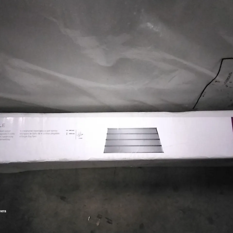 BOXED COOKE&LEWIS NILE4 FOLD BATH SCREEN APPROXIMATELY 840MMX1400MM