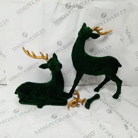 BOXED ALISON CORK SET OF 2 VELVET HENRY STAGS