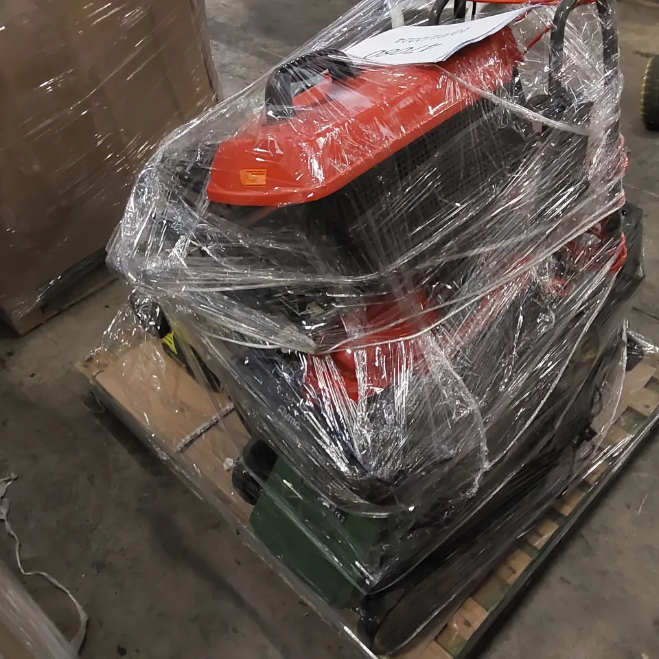 PALLET TO CONTAIN ASSORTED ITEMS INCLUDING LAWN MOWERS AND SIMILAR RELATED PRODUCTS 