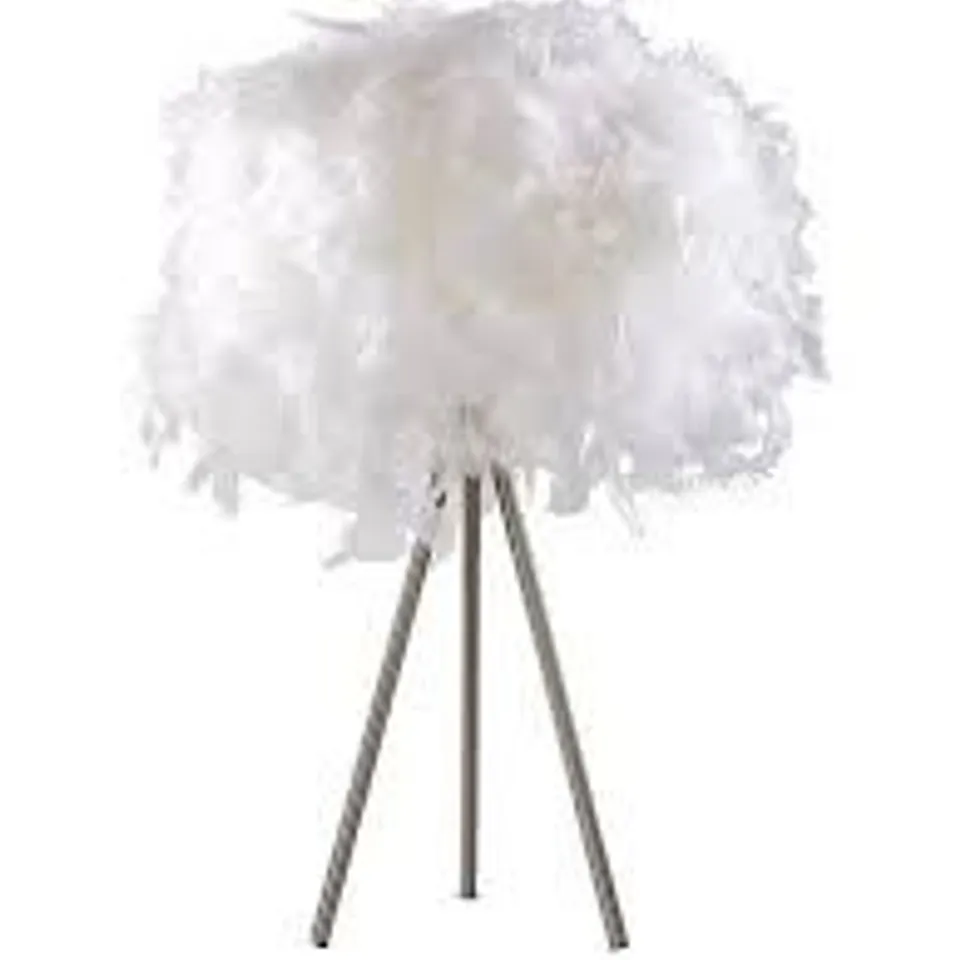 ELLIE FEATHER WHITE TABLE LAMP	