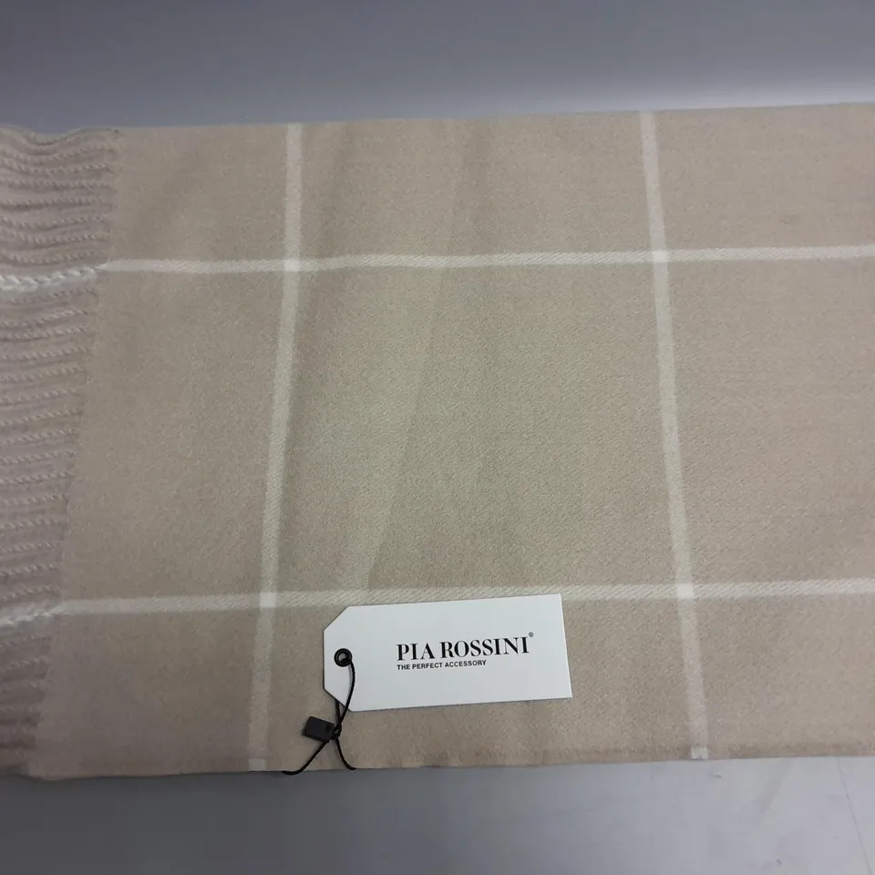 BRAND NEW BROWN PEPPER HANDBAGS PIA ROSSINI DALTON SCARF IN HONEY/IVORY