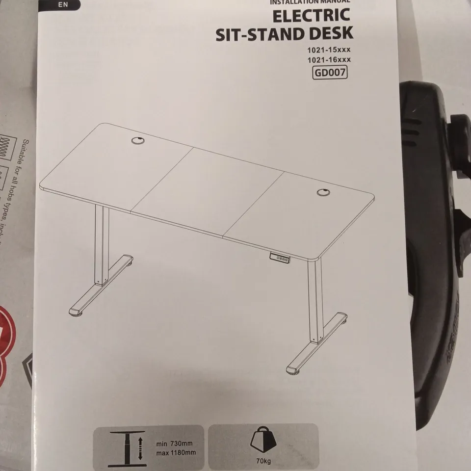 BOXED HEIGHT-ADJUSTABLE ELECTRIC STANDING DESK - WHITE (1 BOX)
