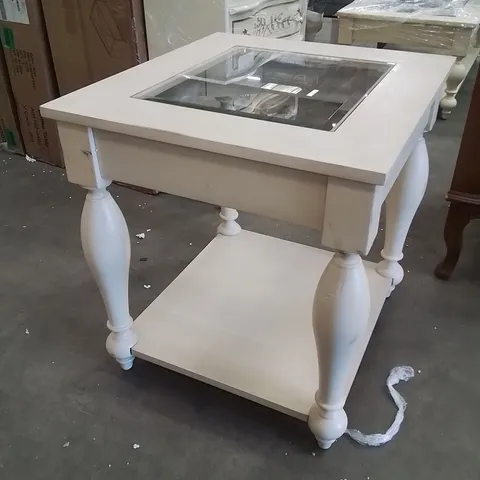 QUALITY STYLISH MODERN HALLWAY/SIDE TABLE -CREAM/GLASS/-