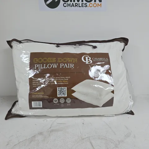 CASABELLA THE ULTIMATE LINEN GOOSE DOWN PILLOW PAIR