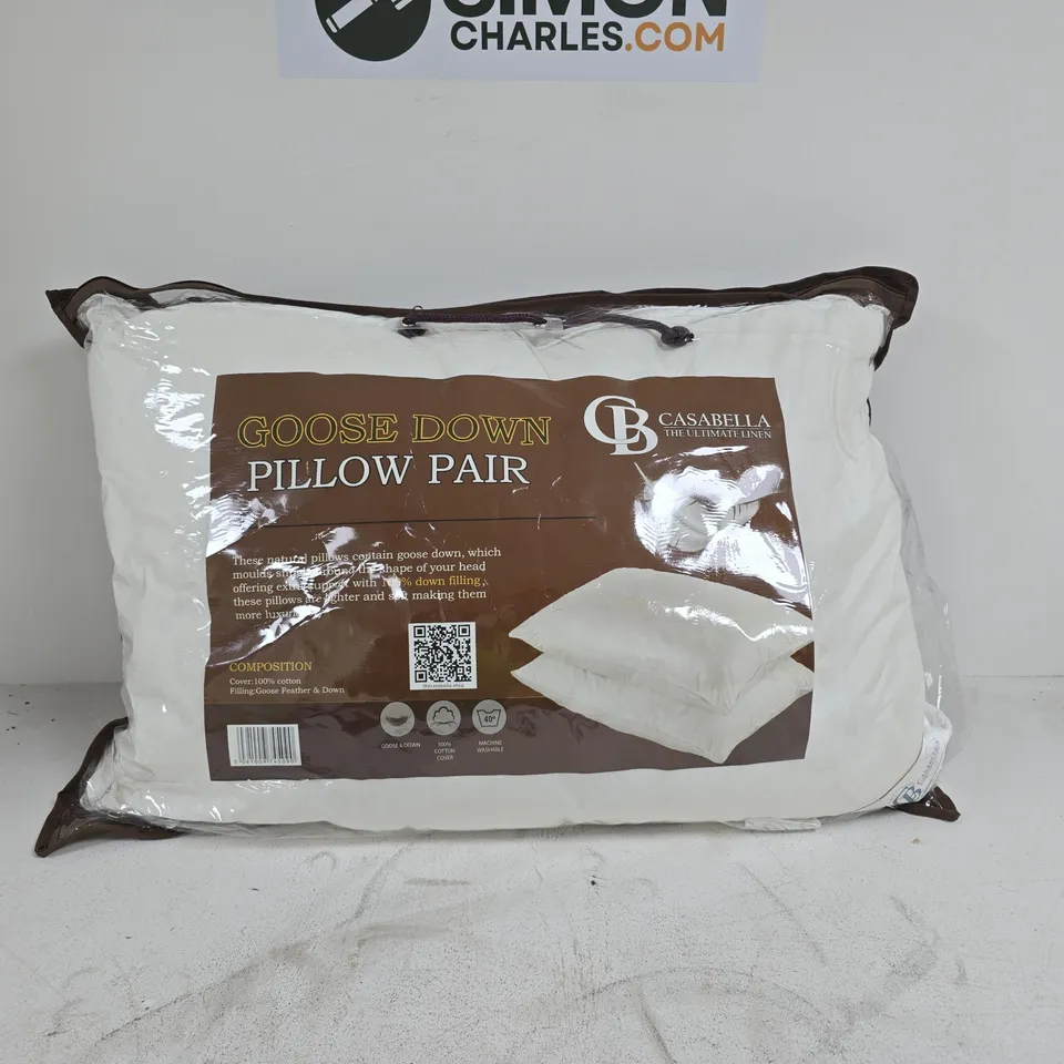CASABELLA THE ULTIMATE LINEN GOOSE DOWN PILLOW PAIR