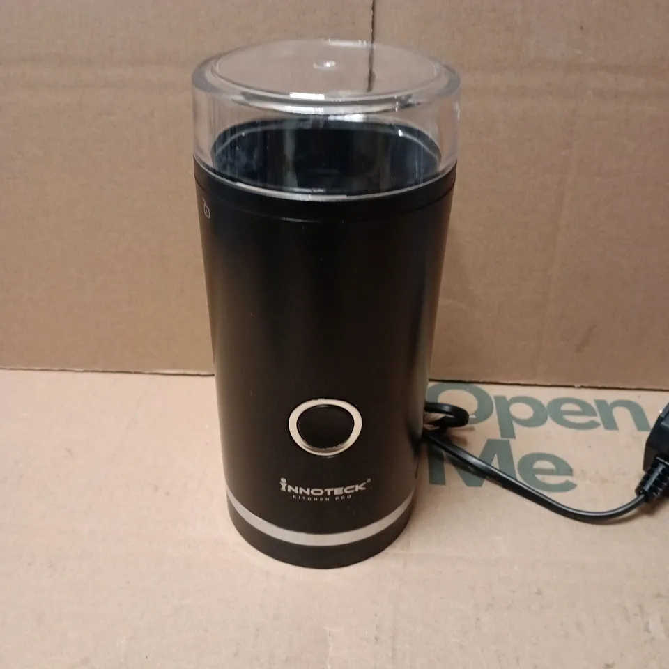 INNOTECK KITCHEN PRO ELECTRIC COFFEE GRINDER – BLACK WITH CLEAR LID (BOXED)