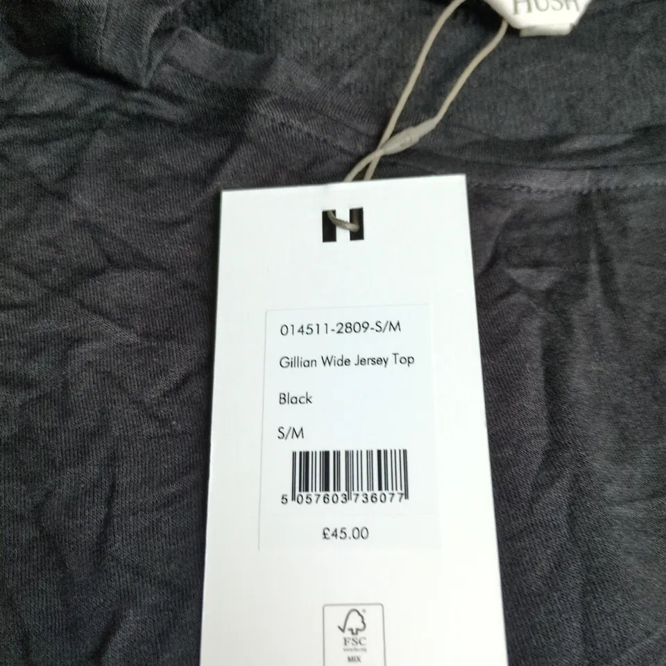 HUSH GILLIAN WIDE JERSEY TOP – BLACK – WOMEN'S S/M
