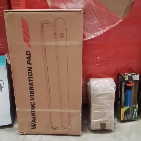 PALLET OF ASSORTED HOUSEHOLD GOODS AND PRODUCTS TO INCLUDE;AREA RUG,WALKING PAD,GARDEN HOSE ATTACHMENT 