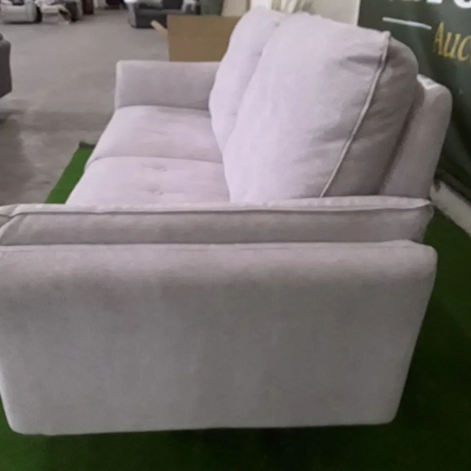 QUALITY ITALIAN DESIGNER BOLZANO 3 SEATER ELECTRIC RECLINER SOFA - LIGHT GREY FABRIC